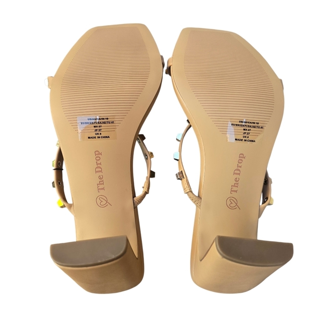 🌻NWT The Drop Avery Square Toe Two Strap High Heeled Sandal, Size 10 - Picture 4 of 4